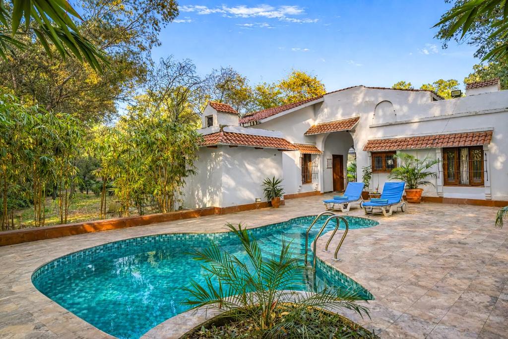 Faridabad Villa | ELIVAAS Signature The Aravalli Reserve The Lotus Pet-friendly Villa with Pvt Pool, Jacuzzi and Pond
