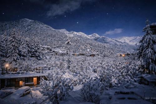 Manali Hotel | Hotel Old Manali with Balcony, Mountain and River View