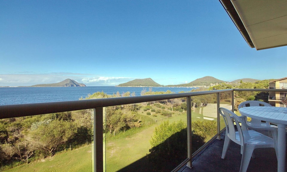 Nelson Bay Apartment | Panoramic views across Shoal Bay from the balcony