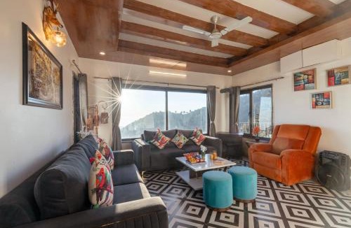 Mussoorie Villa | Alaya Stays Evara - 2 BHK Hilltop Hideaway With Balcony, Fireplace & Scenic Views