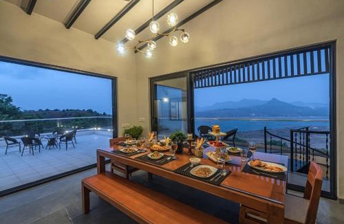 Lonavala Villa | SaffronStays Ahilya Waters by Kosha Villas, Pawna - pool villa with panoramic view of Pawna Lake