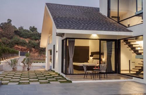Khalapur Villa | SaffronStays Stargazer, Karjat - luxury pool villa with lake view