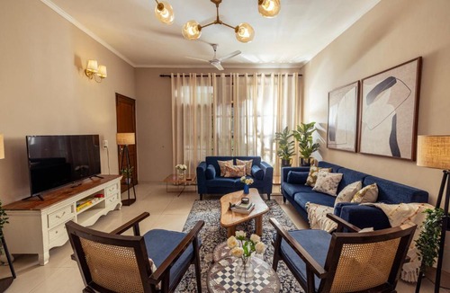 East of Kailash Apartment | The Lotus Loft by The Blue Kite - 3BHK Apartment in New Delhi near Lotus Temple with kitchen, Balcony, Caretaker, WiFi