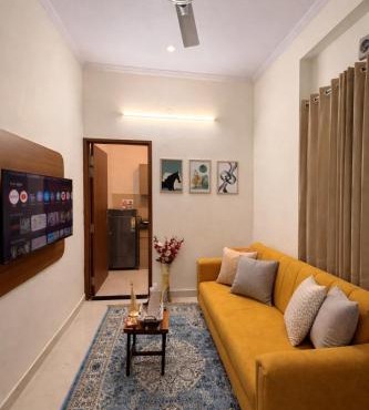 Luxury Private Studio Balcony Smart TV Near City Center in Jaipur