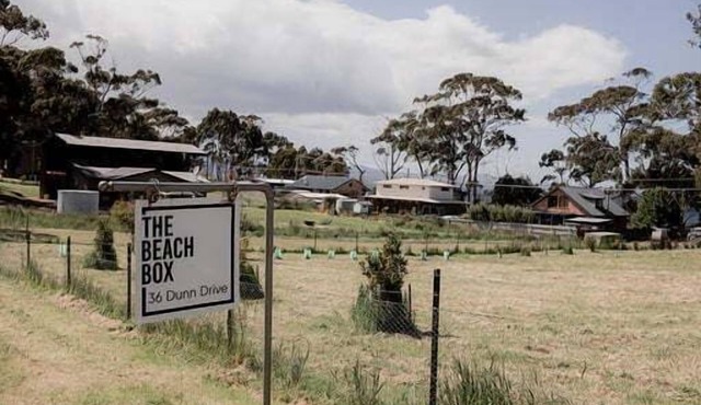 The Beach Box at Big Roaring Beach Tasmania in Huon Valley