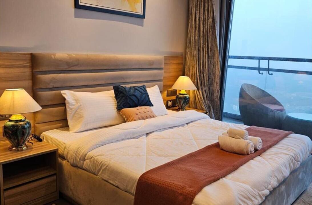 Noida Apartment | Charming 1-bedroom city and river view apartment in pleasant Noida with WiFi, AC