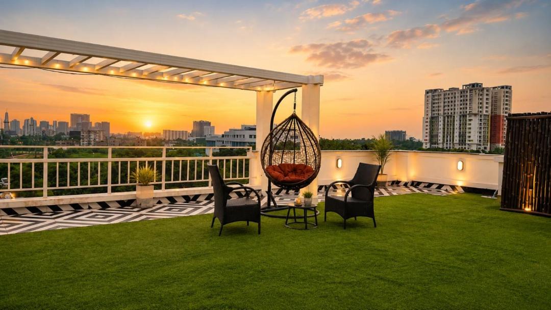 New Town Apartment | BluO Lake View 1BHK New Town - Terrace Garden