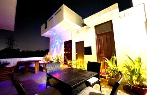 Gurugram House | 2 BHK and hall with bonfire on terrace
