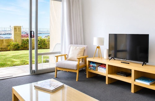Fremantle Apartment | Wake up to sweeping harbour views in this modern, split-level apartment located between Fishing Boat Harbour and Challenger Harbour. Whether you're a couple, a family, or here on business, this peaceful retreat offers the best of coastal charm and ci